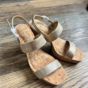 Anne Klein Gold Strappy Heels